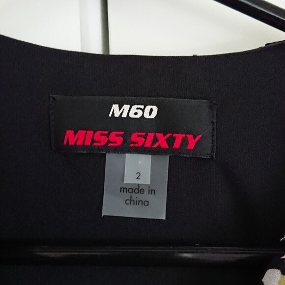 MISS SIXTY flirty ruffled short puff sleeves multicolor floral dress Size 2  - Picture 4 of 12